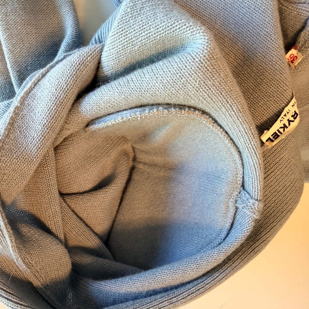 Sonia Rykiel Italy Blue Tie Front Drape Knit Cardigan Sweater Size 36 Small - Picture 5 of 11